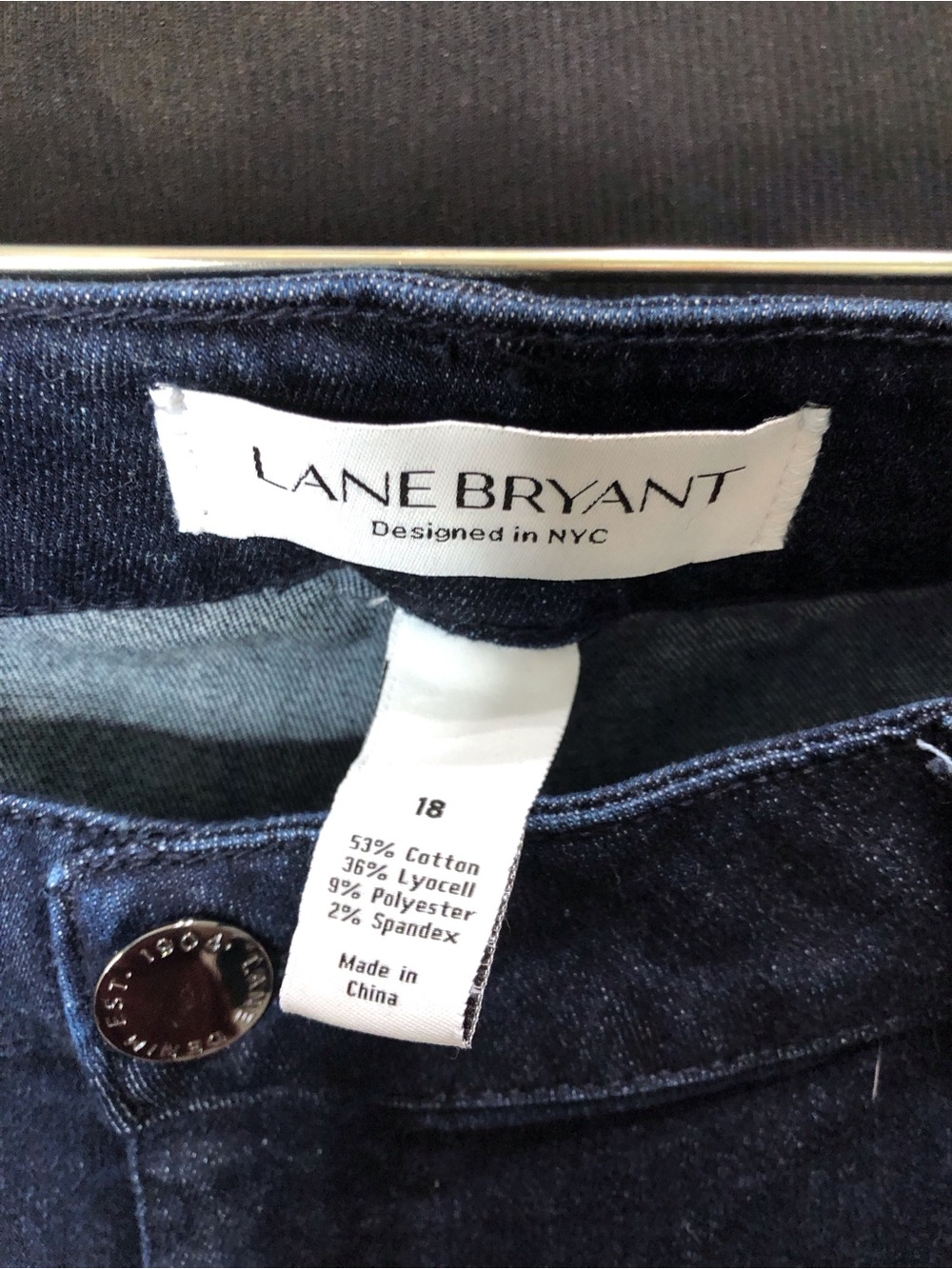 Dark Blue Women's Jeans with Ombre Sparkle Hem - Picture 2 of 3